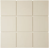 The Mosaic Factory London Mozaiek Tegel Vierkant - Wit Porselein Ongeglazuurd, R11 95x95x6 mm