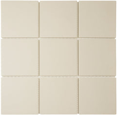 The Mosaic Factory London Mozaiek Tegel Vierkant - Wit Porselein Ongeglazuurd, R11 95x95x6 mm