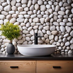 The Mosaic Factory Natural Stone Mozaiek Tegel Kiezel - Ivory Kiezels Natural 305x300 mm