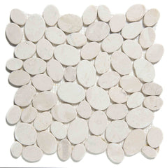 The Mosaic Factory Natural Stone Mozaiek Tegel Pebbles - Ivory Marmer Natural 302x300 mm