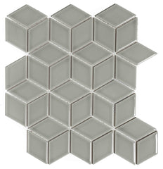 The Mosaic Factory Paris Mozaiek Tegel Cubic - Licht grijs Porselein Geglazuurd 266x305 mm