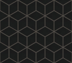 The Mosaic Factory Paris Mozaiek Tegel Cubic - mat Zwart Porselein Geglazuurd 266x305 mm