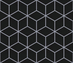 The Mosaic Factory Paris Mozaiek Tegel Cubic - mat Zwart Porselein Geglazuurd 266x305 mm