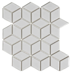 The Mosaic Factory Paris Mozaiek Tegel Cubic - Wit Porselein Geglazuurd 266x305 mm