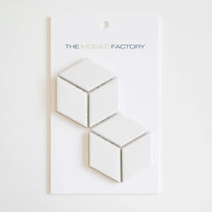 The Mosaic Factory Paris Mozaiek Tegel Cubic - Wit Porselein Geglazuurd 266x305 mm