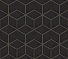 The Mosaic Factory Paris Mozaiek Tegel Cubic - Zwart Porselein Geglazuurd 266x305 mm