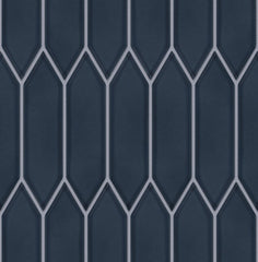 The Mosaic Factory Paris Mozaiek Tegel Picket- Blauw Porselein Geglazuurd 258x313 mm