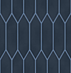 The Mosaic Factory Paris Mozaiek Tegel Picket- Blauw Porselein Geglazuurd 258x313 mm