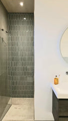 The Mosaic Factory Paris Mozaiek Tegel Picket- Groen Grijs Porselein Geglazuurd 258x313 mm