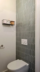 The Mosaic Factory Paris Mozaiek Tegel Picket- Groen Grijs Porselein Geglazuurd 258x313 mm