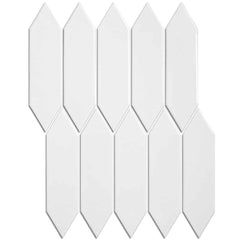 The Mosaic Factory Paris Mozaiek Tegel Picket- Wit Porselein Geglazuurd 255x315 mm