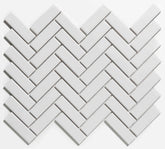 The Mosaic Factory Paris Mozaiek Tegel Visgraat - Extra Wit Porselein Geglazuurd 247x318 mm