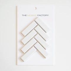 The Mosaic Factory Paris Mozaiek Tegel Visgraat - Extra Wit Porselein Geglazuurd 247x318 mm