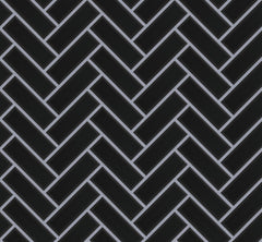 The Mosaic Factory Paris Mozaiek Tegel Visgraat - Extra Zwart Porselein Geglazuurd 247x318 mm