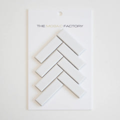 The Mosaic Factory Paris Mozaiek Tegel Visgraat - Wit Porselein Geglazuurd 247x318 mm