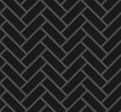 The Mosaic Factory Paris Mozaiek Tegel Visgraat - Zwart Porselein Geglazuurd 247x318 mm