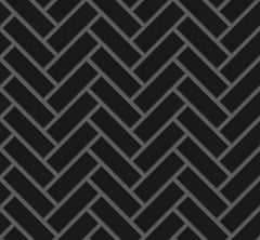 The Mosaic Factory Paris Mozaiek Tegel Visgraat - Zwart Porselein Geglazuurd 247x318 mm