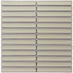 The Mosaic Factory Sevilla Mozaïek Tegel Kitkat Vinger - Café Latte Porselein Geglazuurd 296x299 mm