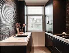 The Mosaic Factory Sevilla Mozaïek Tegel Kitkat Vinger - Donker Grijs Geglazuurd Porselein 296x299 mm