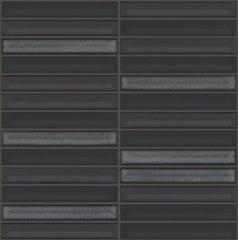 The Mosaic Factory Sevilla Mozaïek Tegel Kitkat Vinger - Donker Grijs Geglazuurd Porselein 296x299 mm