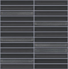 The Mosaic Factory Sevilla Mozaïek Tegel Kitkat Vinger - Donker Grijs Geglazuurd Porselein 296x299 mm