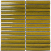 The Mosaic Factory Sevilla Mozaïek Tegel Kitkat Vinger - Geel Porselein Geglazuurd 296x299 mm