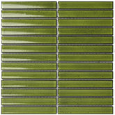 The Mosaic Factory Sevilla Mozaïek Tegel Kitkat Vinger - Groen Porselein Geglazuurd 296x299 mm