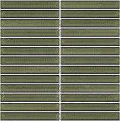 The Mosaic Factory Sevilla Mozaïek Tegel Kitkat Vinger - Groen Porselein Geglazuurd 296x299 mm