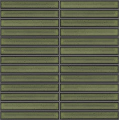 The Mosaic Factory Sevilla Mozaïek Tegel Kitkat Vinger - Groen Porselein Geglazuurd 296x299 mm