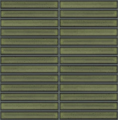 The Mosaic Factory Sevilla Mozaïek Tegel Kitkat Vinger - Groen Porselein Geglazuurd 296x299 mm