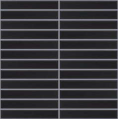 The Mosaic Factory Sevilla Mozaïek Tegel Kitkat Vinger - Mat Zwart Porselein Geglazuurd 296x300 mm