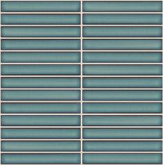 The Mosaic Factory Sevilla Mozaïek Tegel Kitkat Vinger - Oceaan Groen Porselein Geglazuurd 296x299 mm