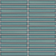 The Mosaic Factory Sevilla Mozaïek Tegel Kitkat Vinger - Oceaan Groen Porselein Geglazuurd 296x299 mm