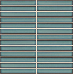 The Mosaic Factory Sevilla Mozaïek Tegel Kitkat Vinger - Oceaan Groen Porselein Geglazuurd 296x299 mm