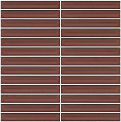 The Mosaic Factory Sevilla Mozaïek Tegel Kitkat Vinger - Terra Rood Porselein Geglazuurd 296x299 mm