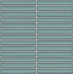 The Mosaic Factory Sevilla Mozaïek Tegel Kitkat Vinger - Turquoise Porselein Geglazuurd 296x299 mm