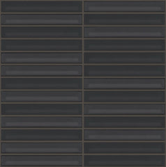 The Mosaic Factory Sevilla Mozaïek Tegel Kitkat Vinger - Zwart Geglazuurd Porselein 296x299 mm