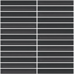 The Mosaic Factory Sevilla Mozaïek Tegel Kitkat Vinger - Zwart Geglazuurd Porselein 296x299 mm