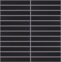 The Mosaic Factory Sevilla Mozaïek Tegel Kitkat Vinger - Zwart Porselein Geglazuurd 296x300 mm