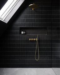 The Mosaic Factory Sevilla Mozaïek Tegel Kitkat Vinger - Zwart Porselein Geglazuurd 296x300 mm