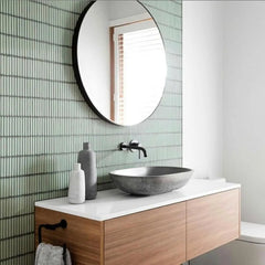 The Mosaic Factory Sevilla Mozaïek Tegel Mini Kitkat Vinger - Gespikkeld Lichtgroen Porselein Geglazuurd 282x308 mm