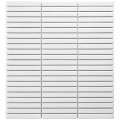 The Mosaic Factory Sevilla Mozaïek Tegel Mini Kitkat Vinger - Wit Porselein Geglazuurd 282x308 mm