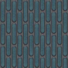 The Mosaic Factory Sevilla Mozaïek Tegel Ovaal Vinger - Azuur Blauw Gespikkeld Porselein Geglazuurd 300x300 mm
