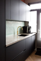 The Mosaic Factory Sevilla Mozaïek Tegel Ovaal Vinger - Licht Groen Gespikkeld Porselein Geglazuurd 300x300 mm