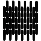 The Mosaic Factory Sevilla Mozaïek Tegel Ovaal Vinger - Mat Zwart Porselein Geglazuurd 300x300 mm