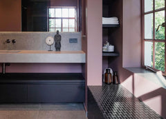 The Mosaic Factory Sevilla Mozaïek Tegel Ovaal Vinger - Mat Zwart Porselein Geglazuurd 300x300 mm