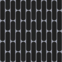 The Mosaic Factory Sevilla Mozaïek Tegel Ovaal Vinger - Mat Zwart Porselein Geglazuurd 300x300 mm