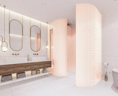 The Mosaic Factory Sevilla Mozaïek Tegel Ovaal Vinger - Roze Porselein Geglazuurd 300x300 mm