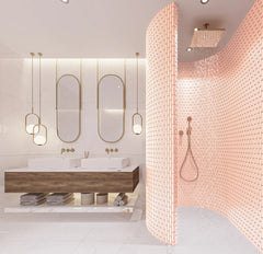 The Mosaic Factory Sevilla Mozaïek Tegel Ovaal Vinger - Roze Porselein Geglazuurd 300x300 mm