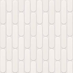 The Mosaic Factory Sevilla Mozaïek Tegel Ovaal Vinger - Wit Porselein Geglazuurd 300x300 mm